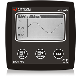DKM-409 Анализатор сети, 96х96мм, 2.9" LCD, RS-485, 2-вх, 2-вых, 31 гармоника, AC
