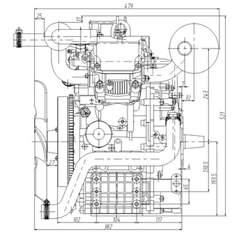 Двигатель дизельный CD2V80 (P1 SHAFT) CD Power фото 10
