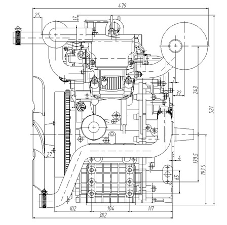 Двигатель дизельный CD2V80 (G2 SHAFT) CD Power фото 10