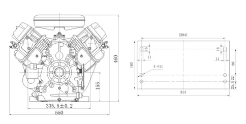 Двигатель дизельный CD2V88 (G1 SHAFT) CD Power фото 5
