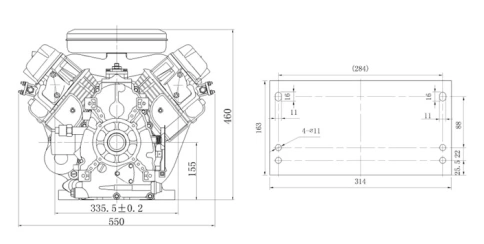 Двигатель дизельный CD2V88 (J1 SHAFT) CD Power фото 5