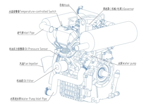 Двигатель дизельный CD2V80 (H1 SHAFT) CD Power фото 9